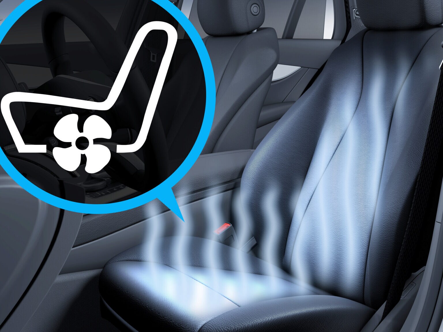 An illustration showing the Climatised Front Seats