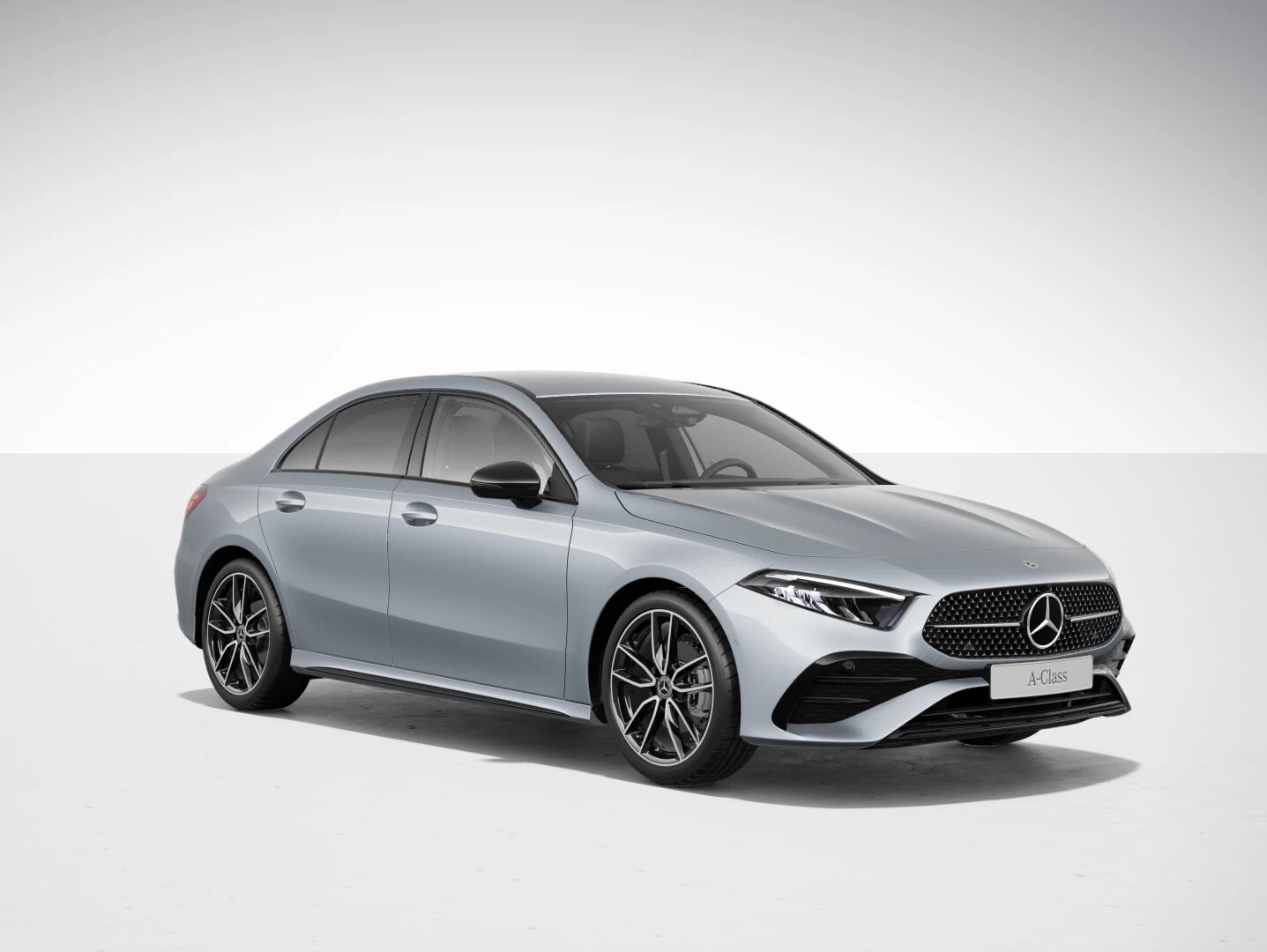 The exterior of the Mercedes-Benz A-Class Saloon with the AMG Line equipment line.