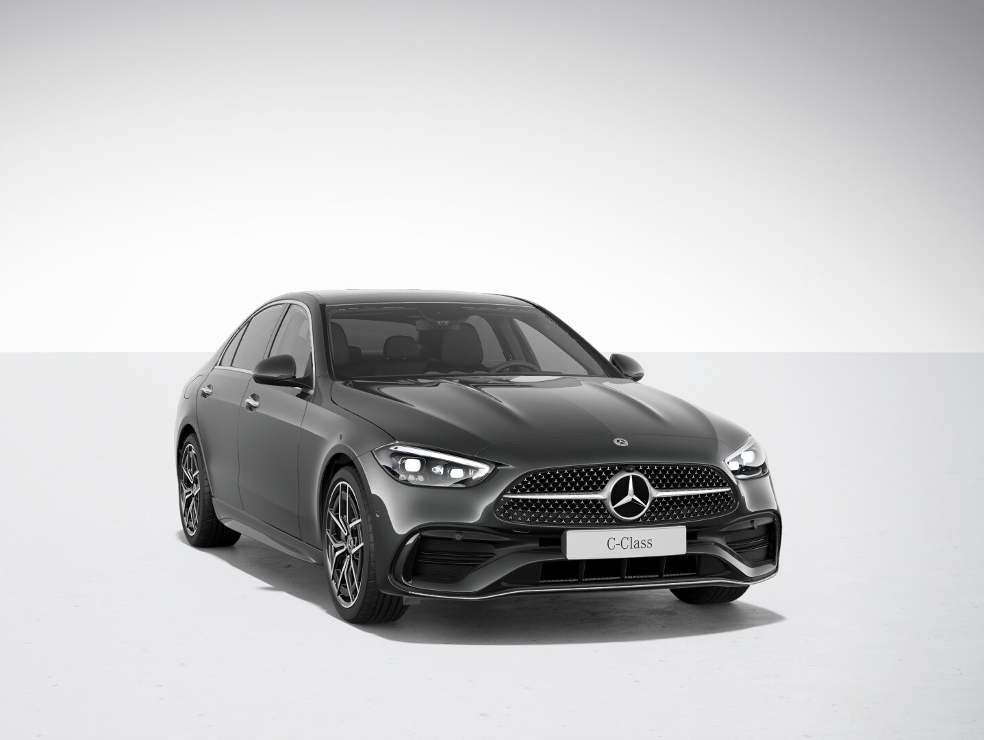 The image shows the Mercedes-Benz C-Class Saloon with standard equipment.