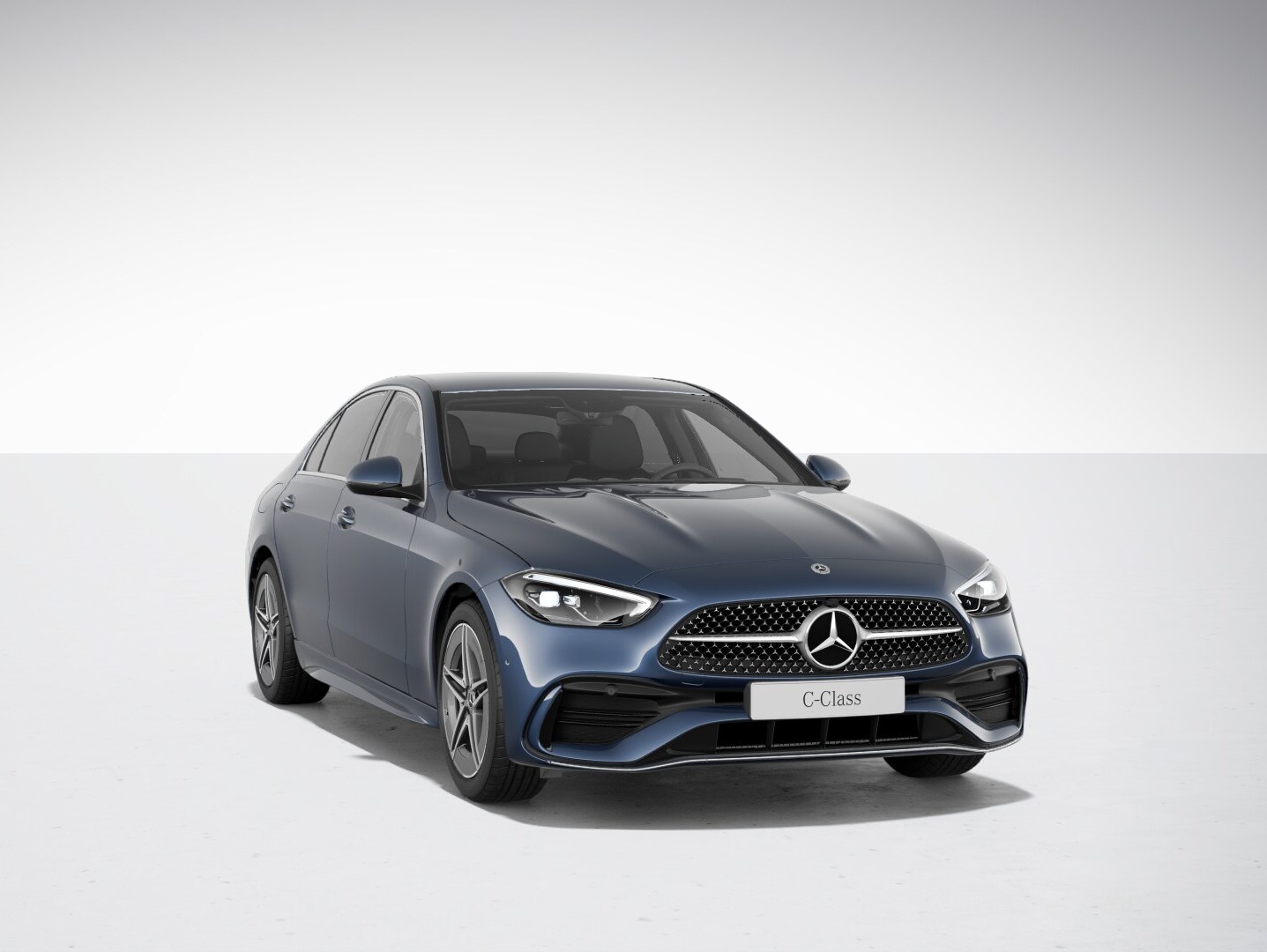 The image shows the Mercedes-Benz C-Class Saloon with AMG Line.