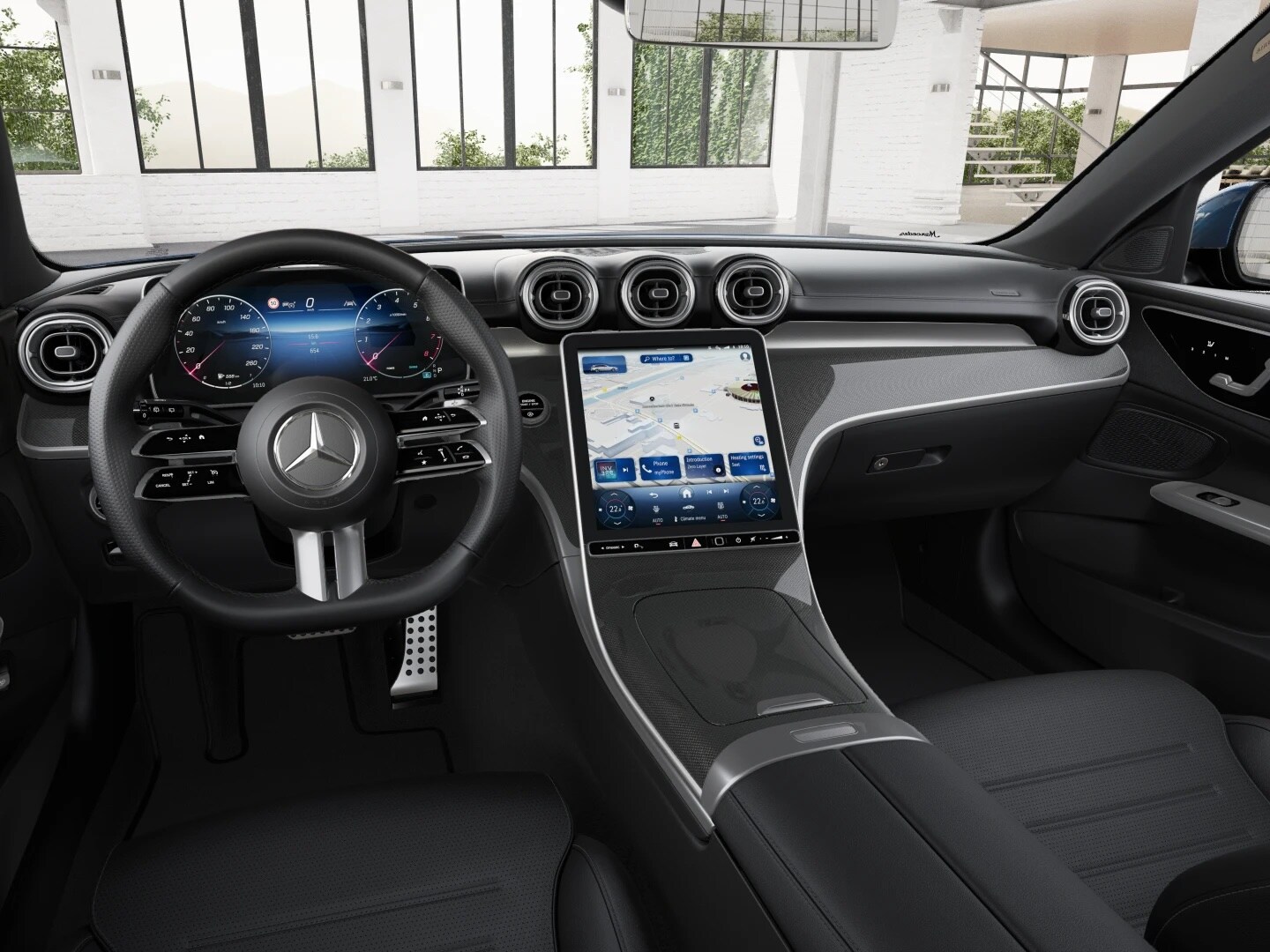 The Mercedes-Benz C-Class Saloon with standard equipment.