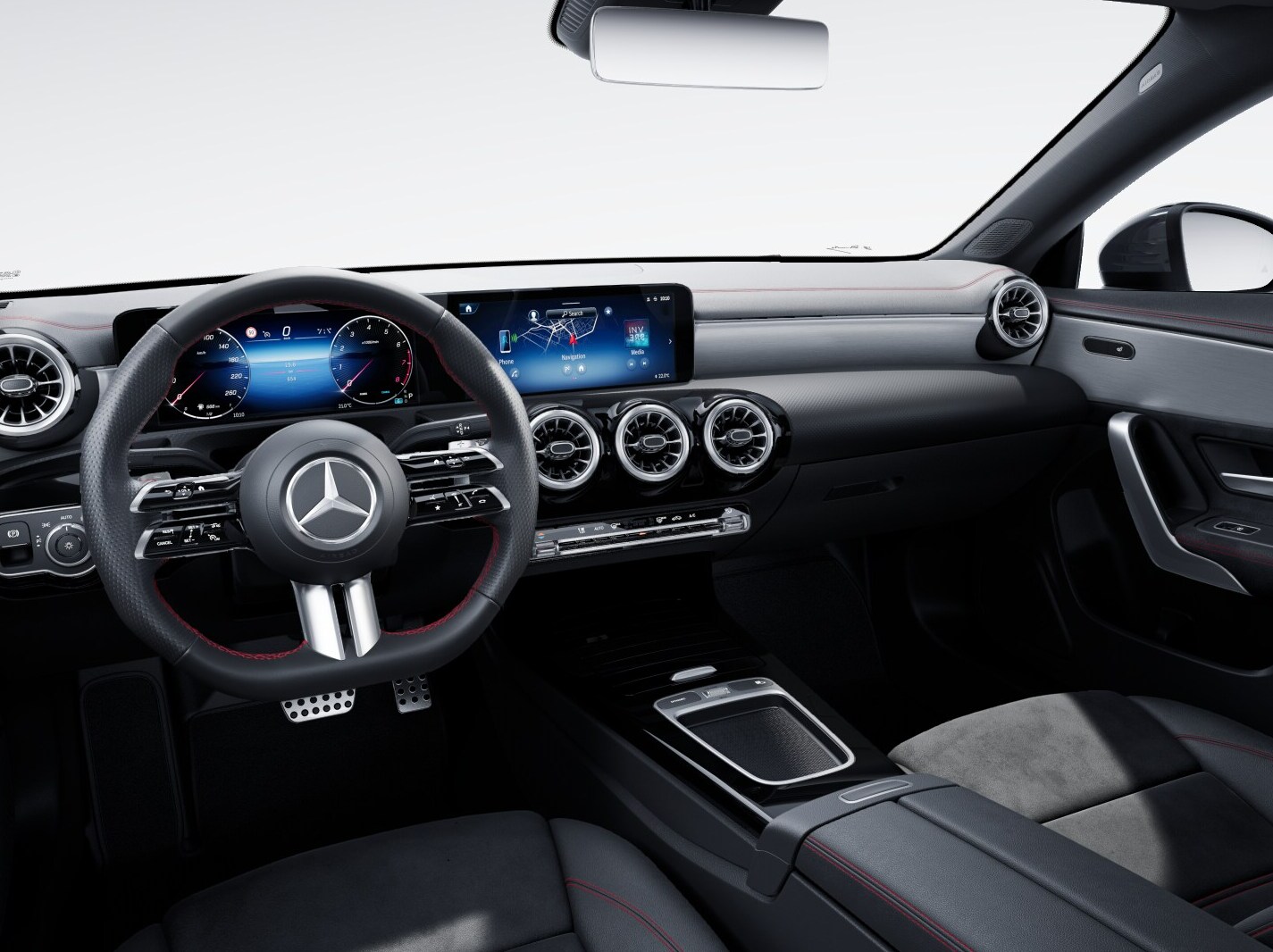 The Mercedes-Benz CLA Coupé with the Progressive equipment line interior.