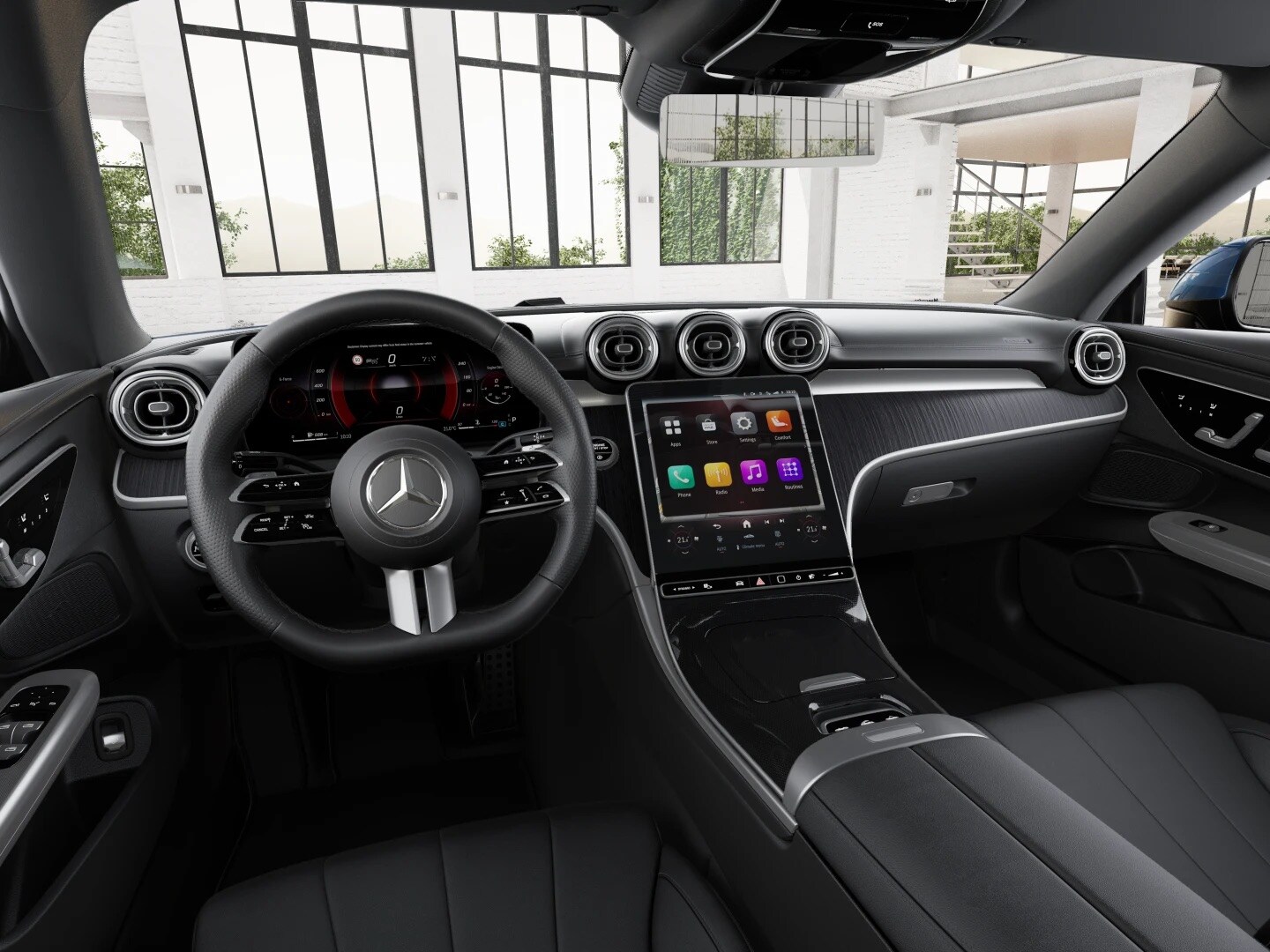The AVANTGARDE interior equipment in the CLE Cabriolet from Mercedes-Benz.