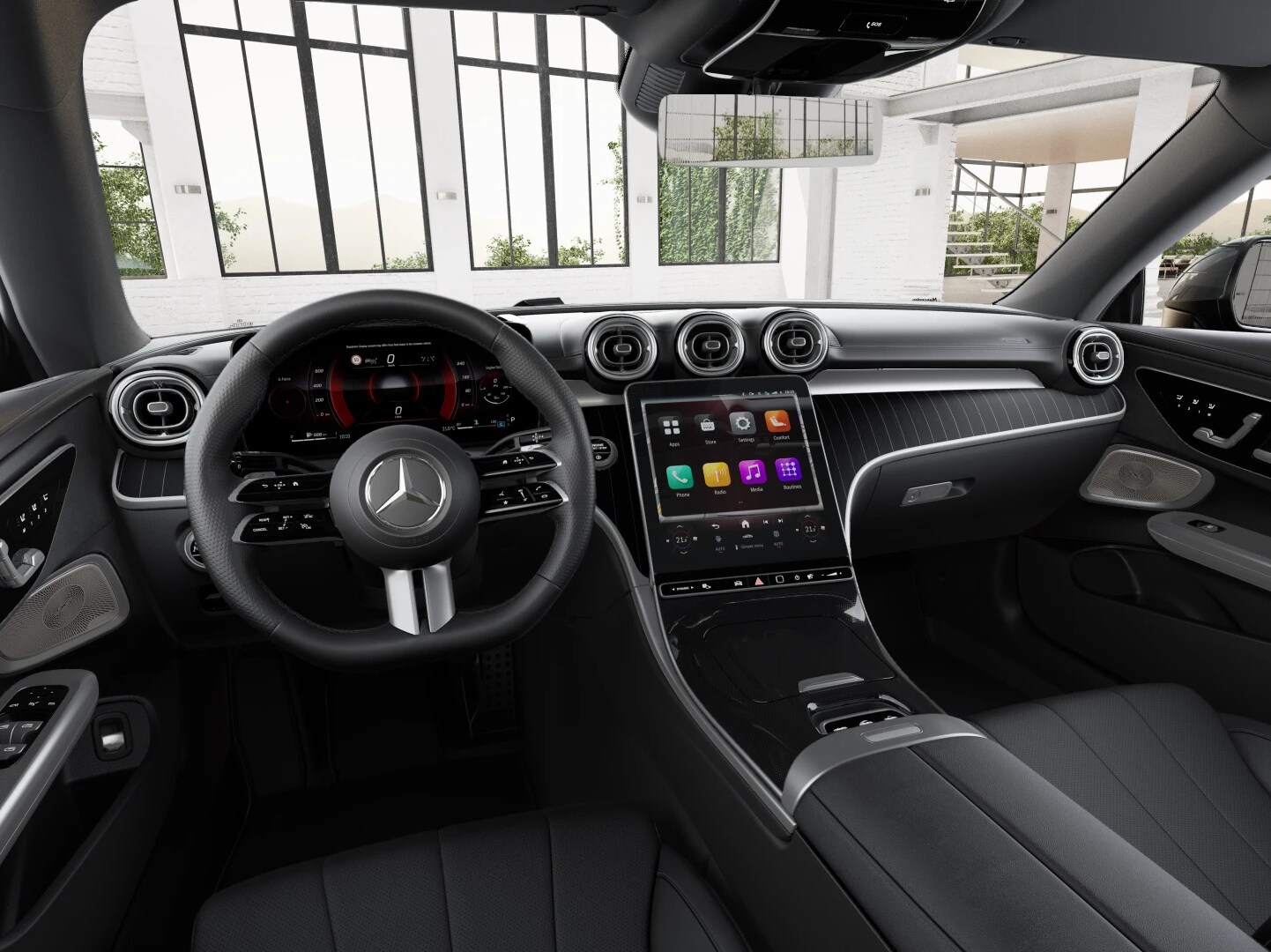 The AMG Line interior equipment in the CLE Cabriolet from Mercedes-Benz.