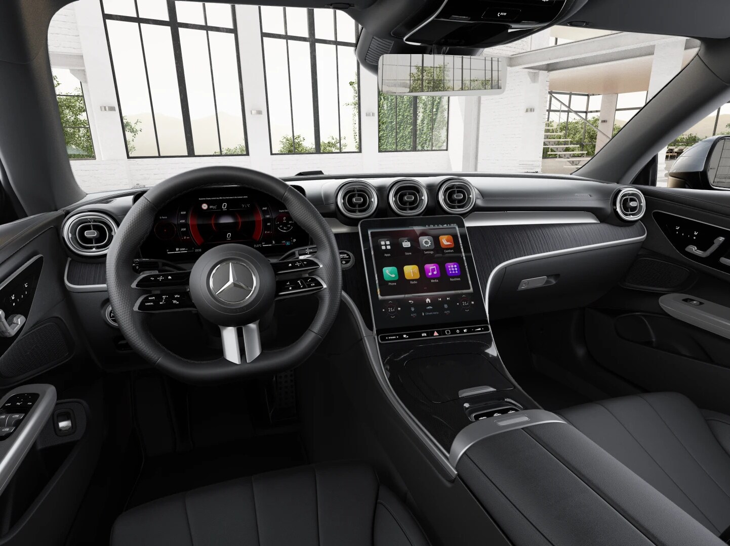 The AMG Line interior equipment in the CLE Cabriolet from Mercedes-Benz.