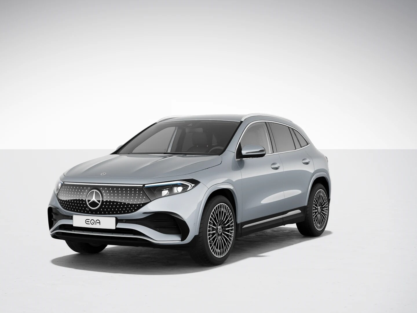 The image shows the exterior design of the A-Class with AMG Line.