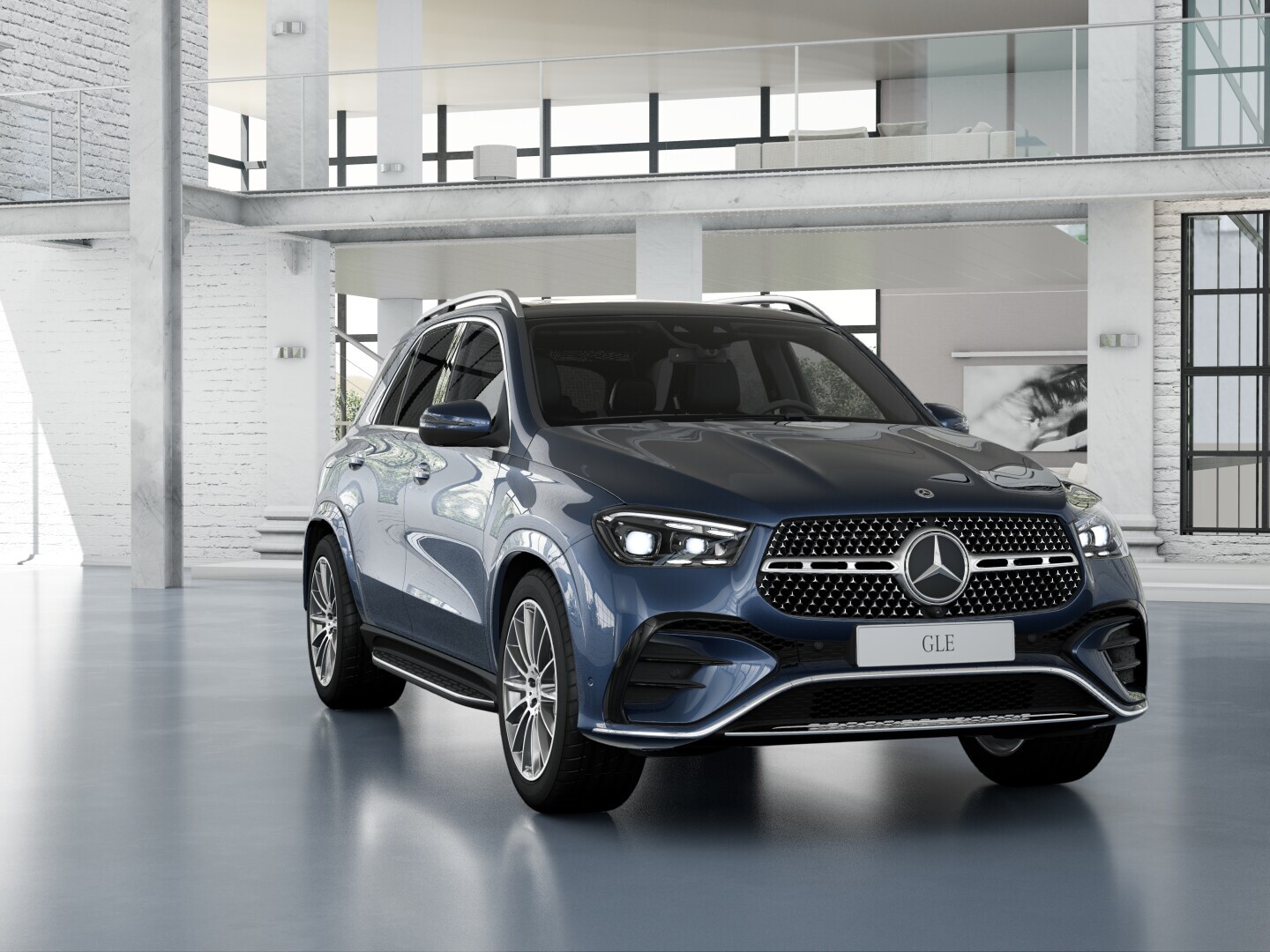The exterior of the Mercedes-Benz GLE with the AMG Line.