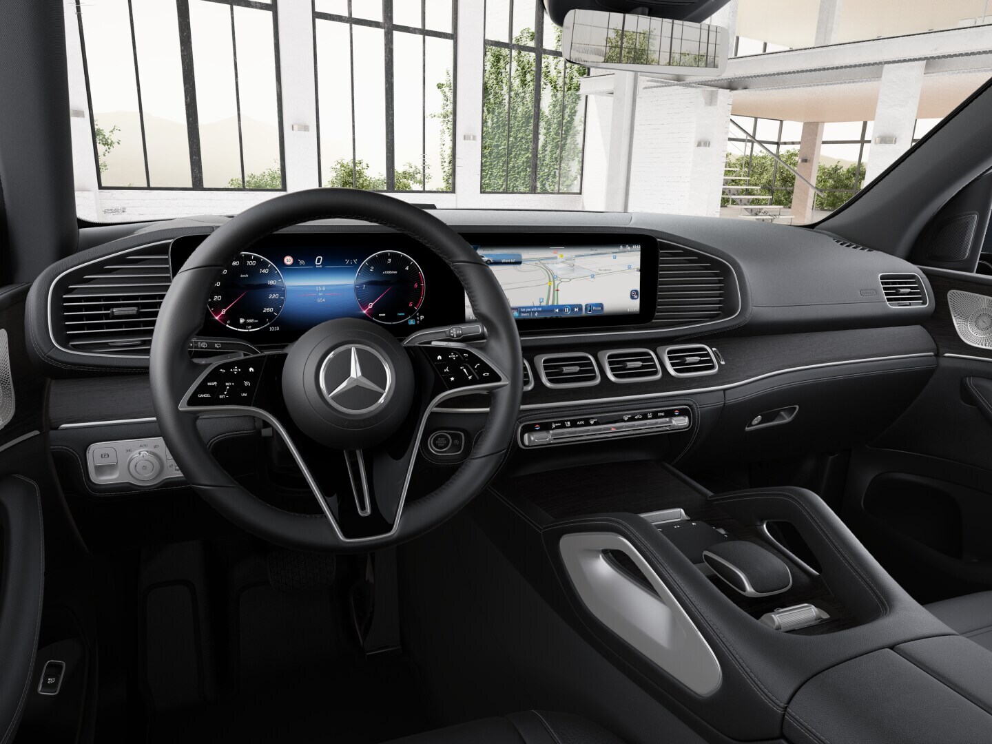The exterior of the Mercedes-Benz GLE with the AMG Line.