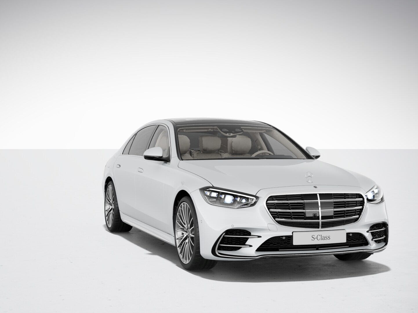 The exterior of the Mercedes-Benz S-Class Saloon with Night Package.