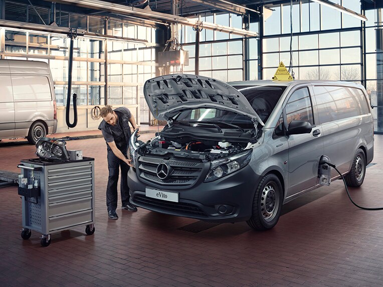 Electric van servicing