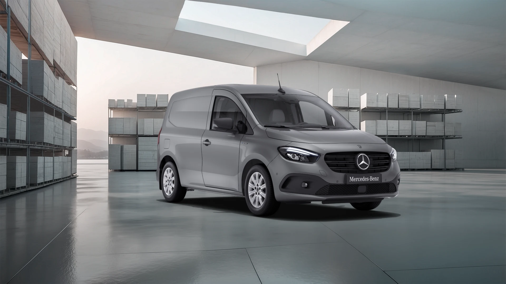 eCitan, eVito and eSprinter Electric Vans | Mercedes-Benz Vans Mercedes-Benz eCitan, eVito and eSprinter electric vans parked in front of a battery charging graphic.