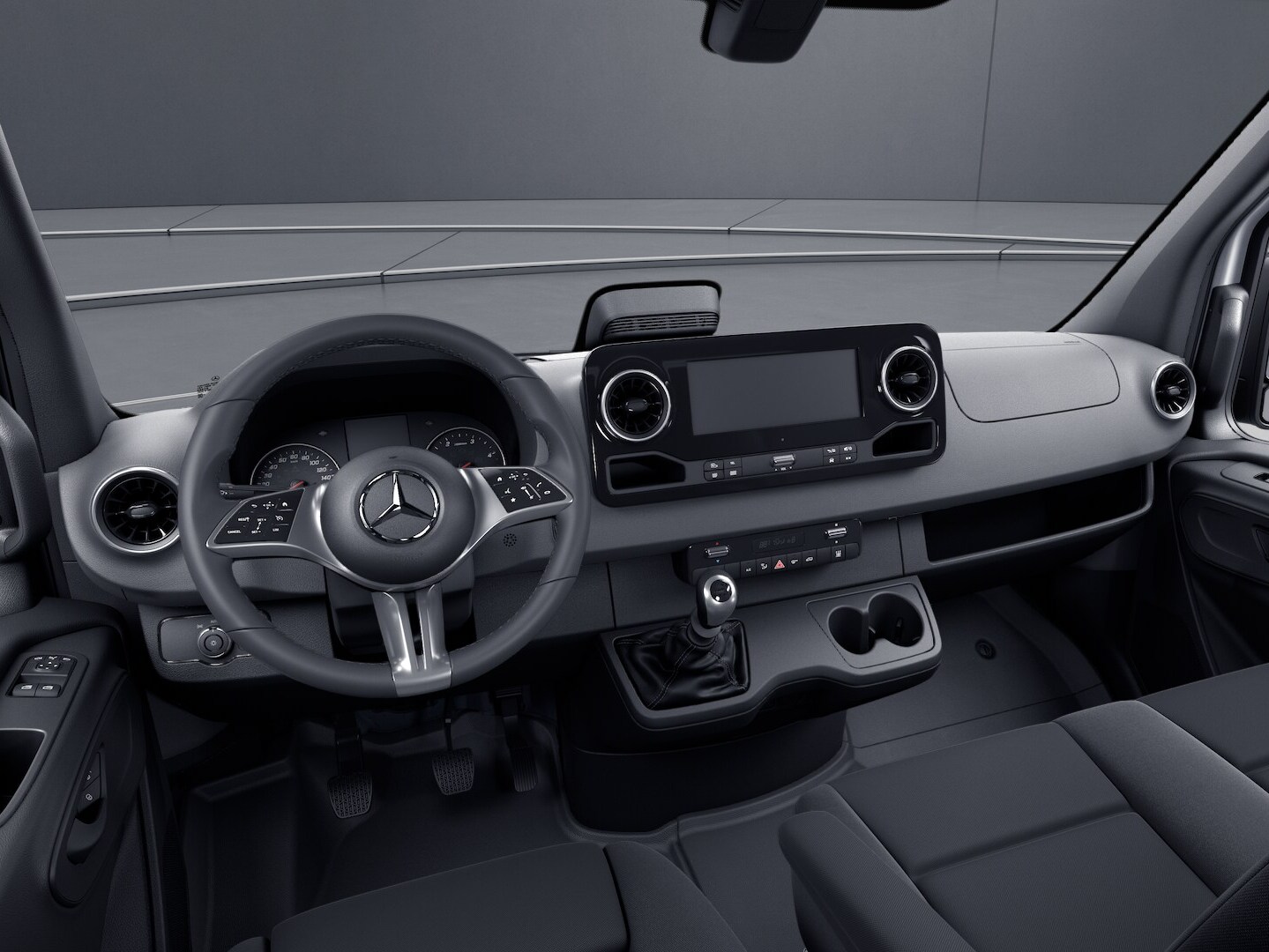 The driver's cab of the Mercedes-Benz Sprinter Panel Van in the SELECT equipment line.